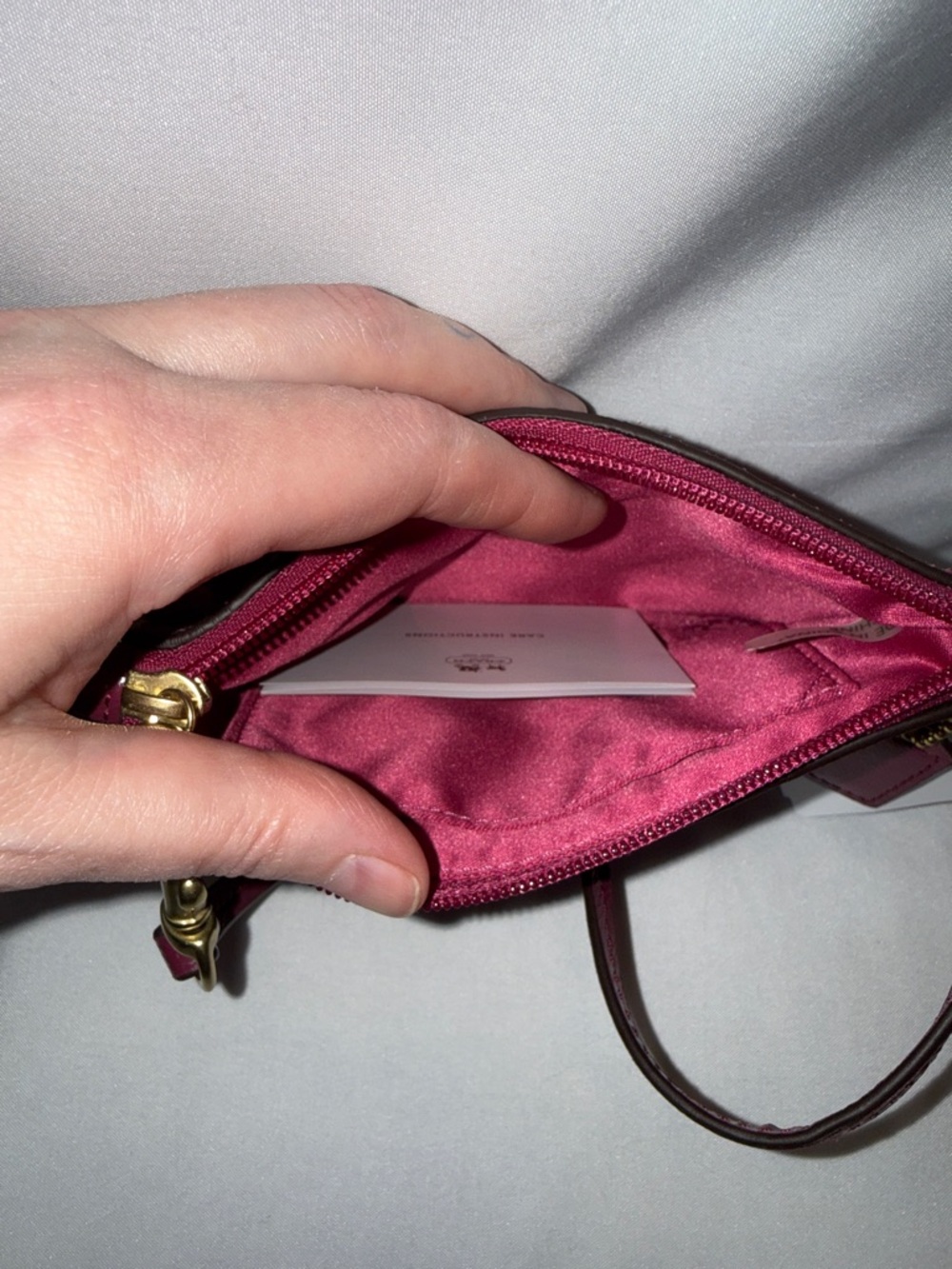 NWT Coach Raspberry Python Leather Wristlet Model F50162 Wristlet - Picture 5 of 8